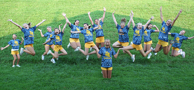 Cheerleading Team Jumping