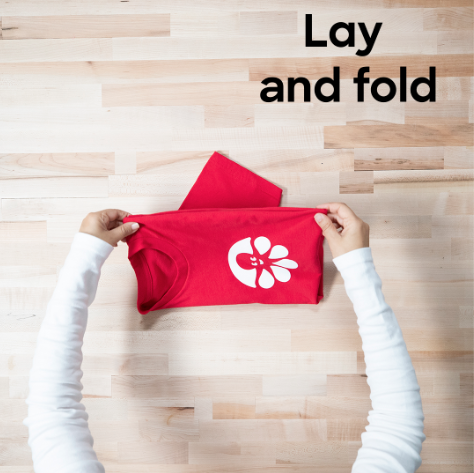folding over t-shirt