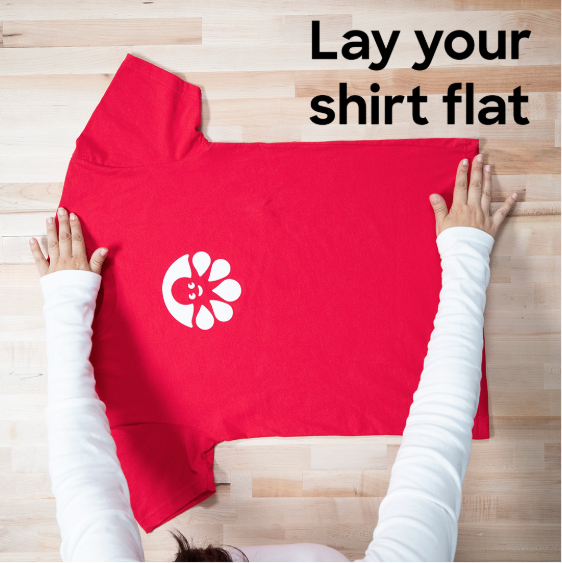 lay shirt flat on table