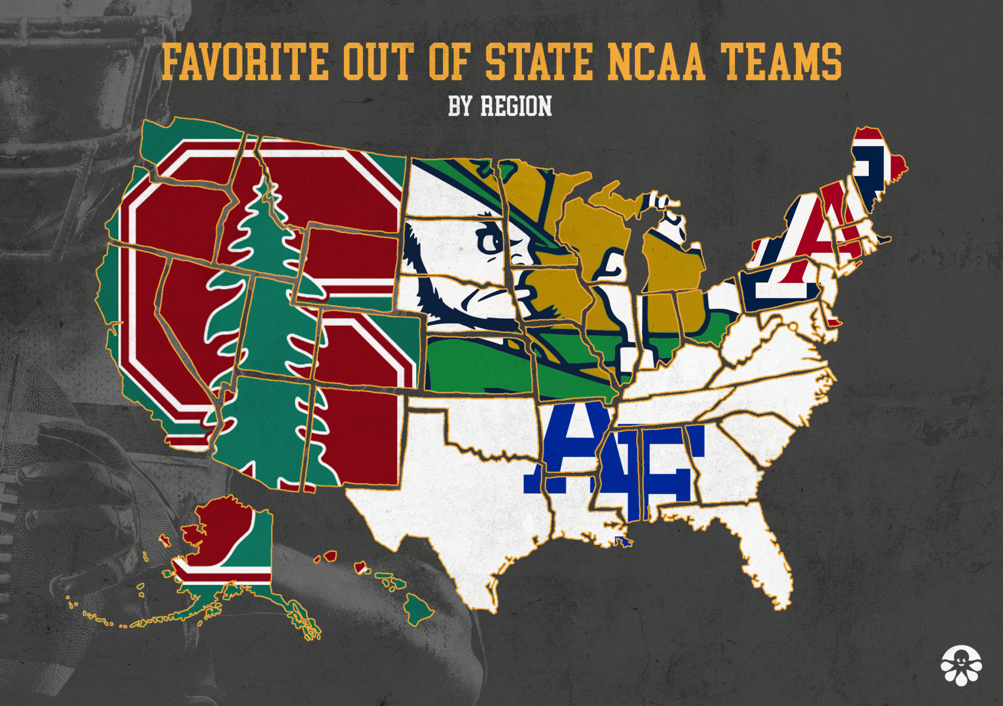 America S Favorite Out Of State Football Teams Mapped Custom Ink