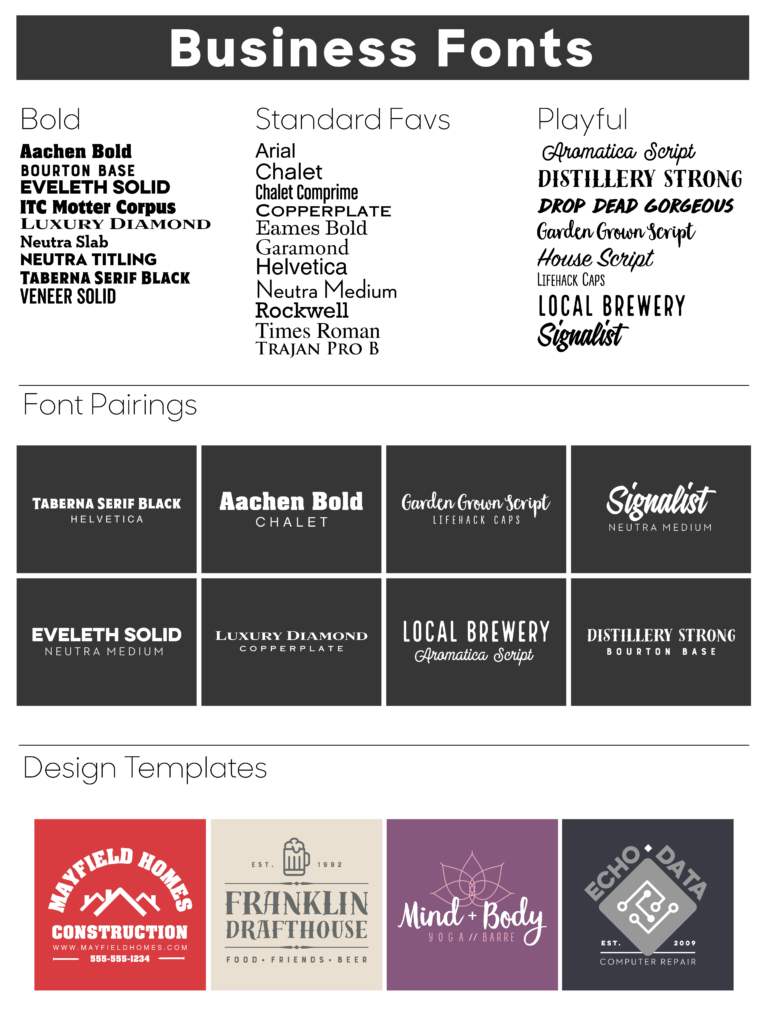 best fonts for business t-shirts