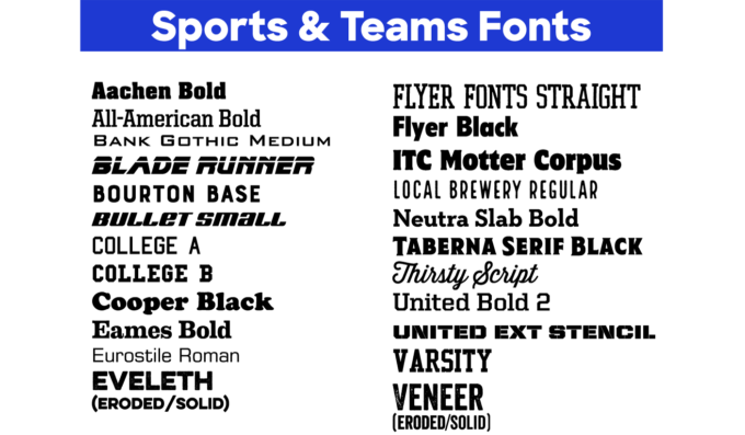 Best Fonts for Team Jerseys \u0026 T-shirts 