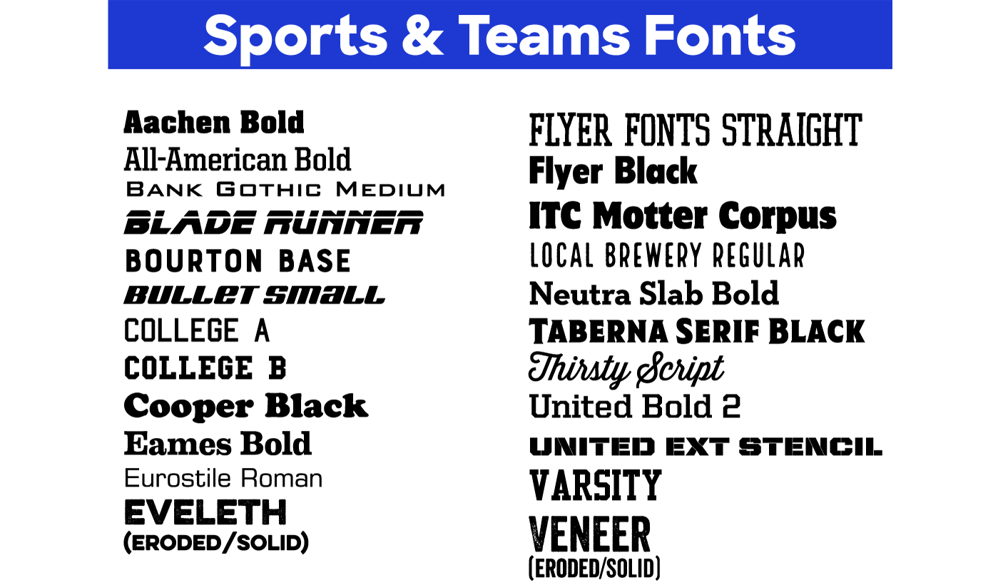 jersey number font style