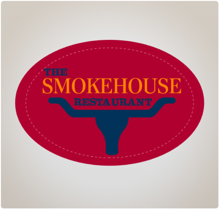 Custom sticker with a longhorn that Smokehouse