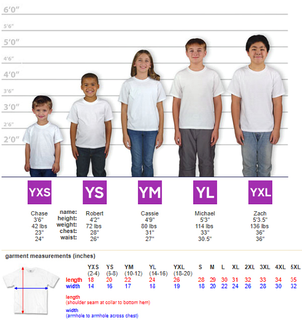 Custom Ink Size Chart Youth  International Society of Precision