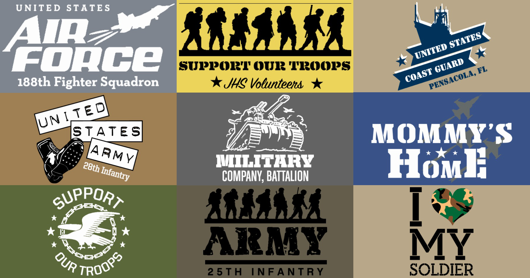 military t-shirt design templates