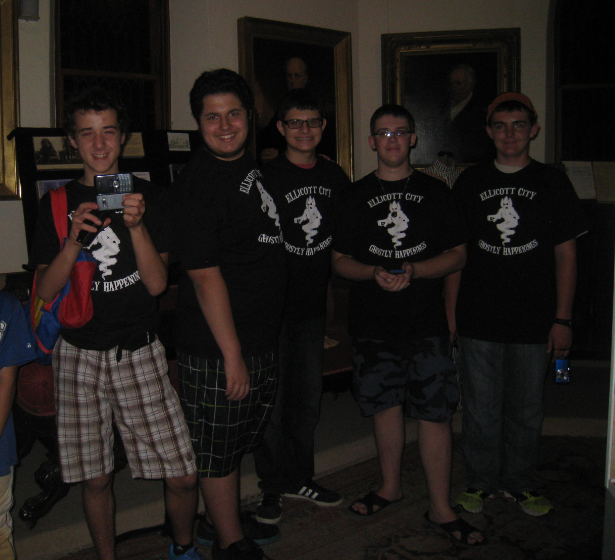 A Paranormal Club wearing matching custom t-shirts
