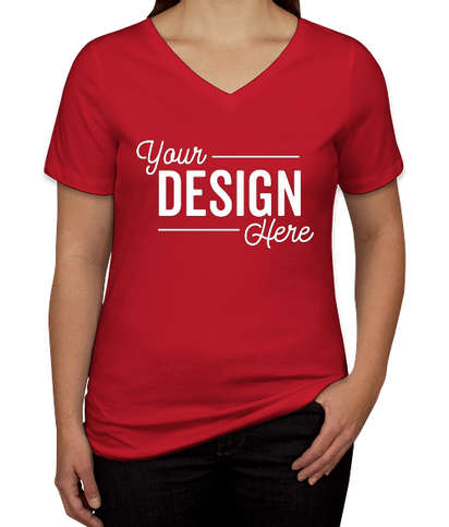 Bella + Canvas Women's V-Neck T-shirt, a custom t-shirt in red