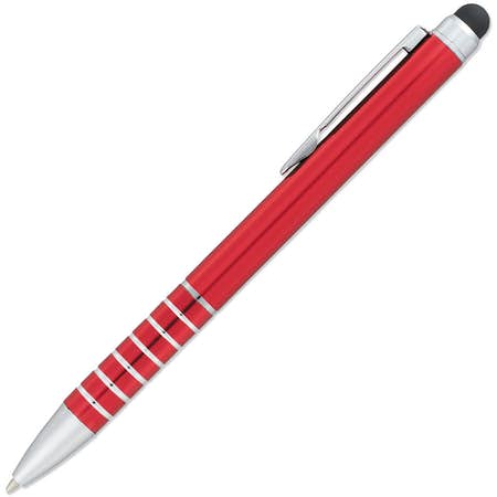 Preston Dual Ballpoint Stylus Pen (blue ink), a custom pen in red