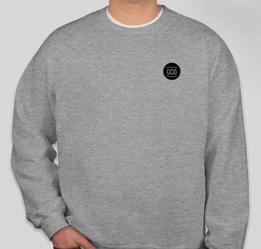 Image of sweatshirt with the capecodglam CCG logo on the left chest