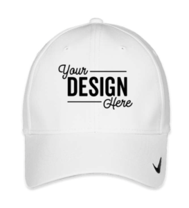 Custom hats from premium brands like the Nike Swoosh Legacy Performance Hat in white have that WOW factor.