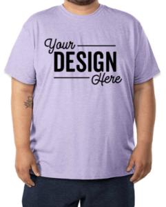Our T-shirt of the Year is the Hanes Perfect-T Tri-Blend Short Sleeve T-shirt, pictured here in Pale Violet Heather.