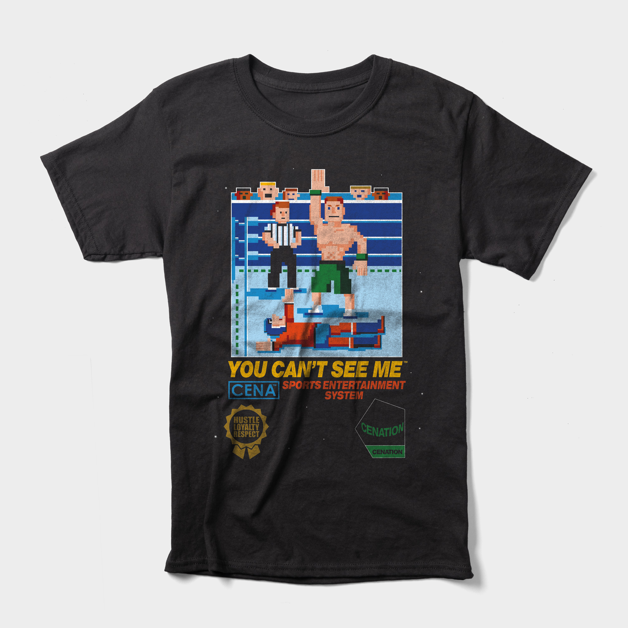 John Cena's 8-bit t-shirt added a video-game spin to his merch. 