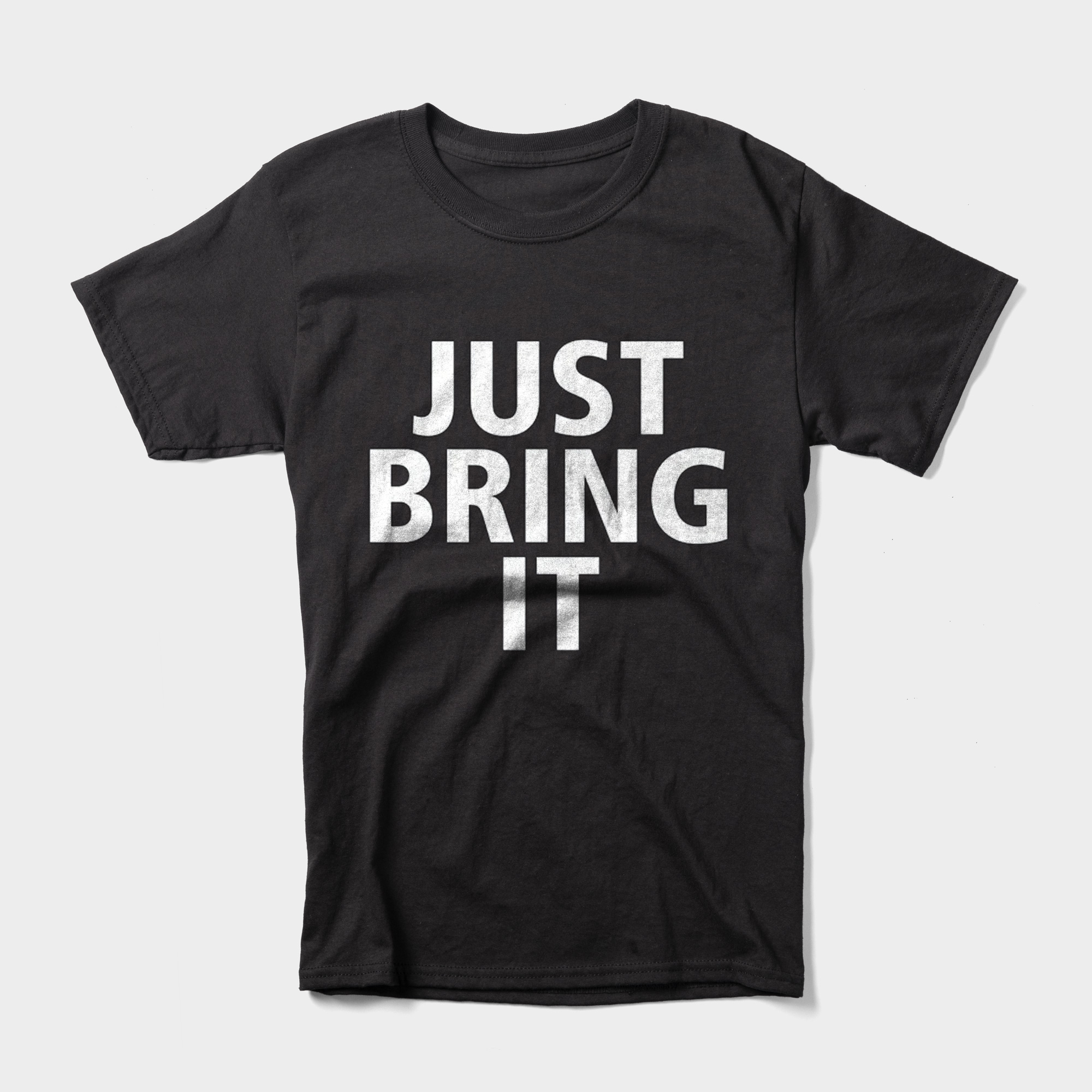 The Rock's "Just Bring It" t-shirt commemorates his legacy. 