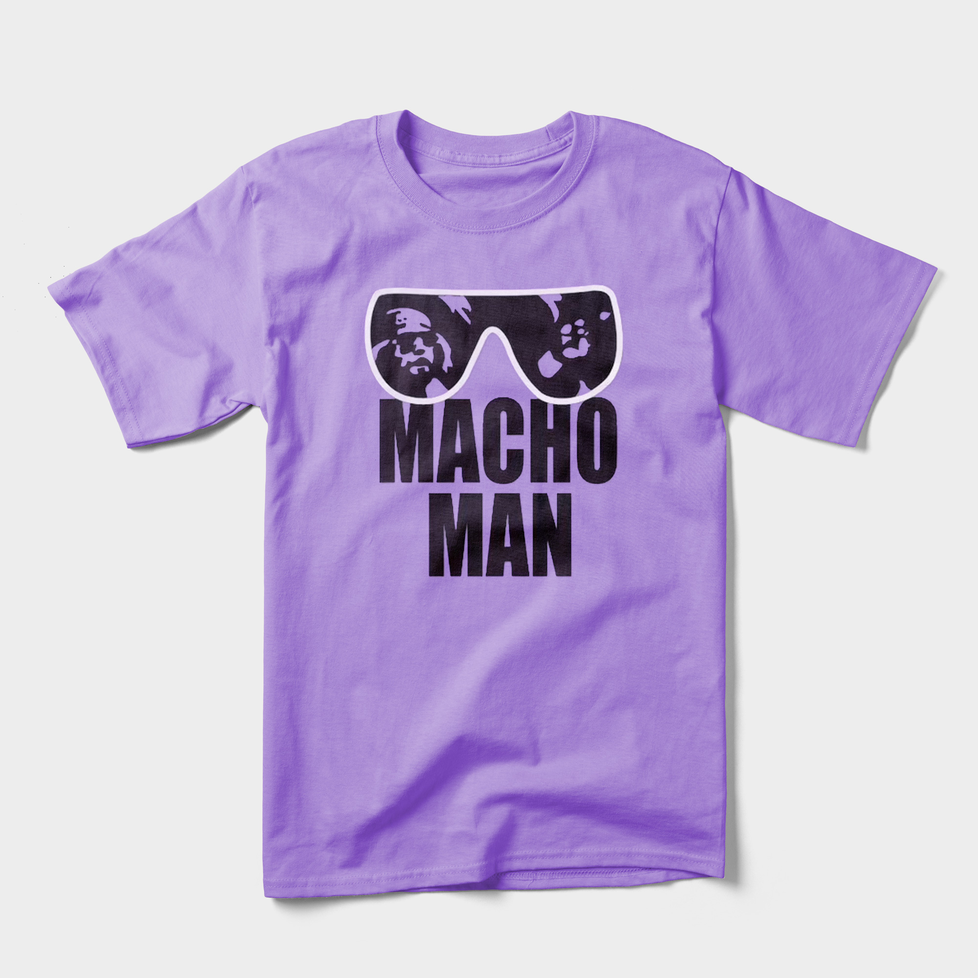 "Macho Man" Randy Savage's purple t-shirt need only the sunglasses and "Macho Man" for anyone to know who it's referencing. 