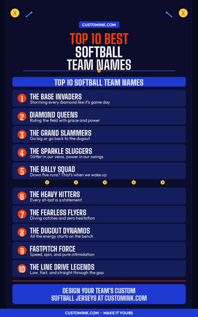 best funny and cool softball team names