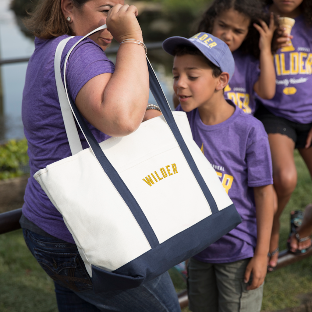 large custom tote bag for a family reunion